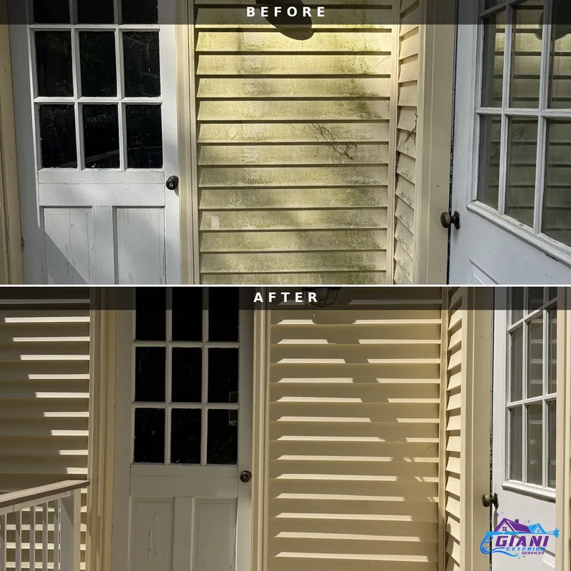 Before and after house washing in Durham, NH