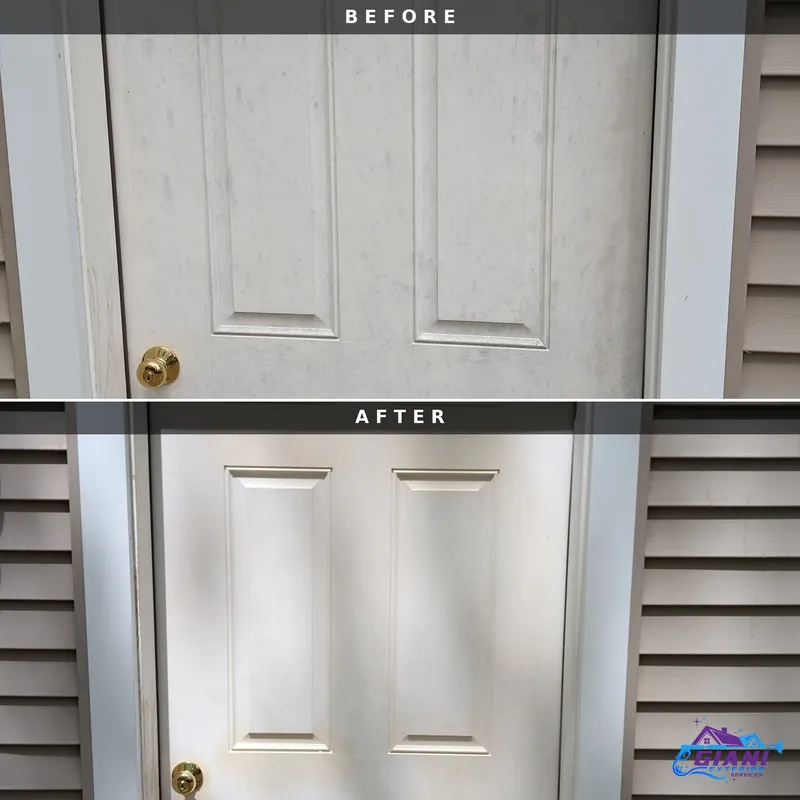 Before and after house washing in Newfield, ME