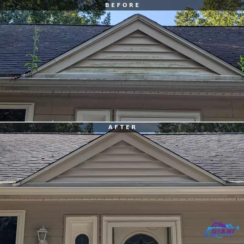 Before and after house washing in Newmarket, NH