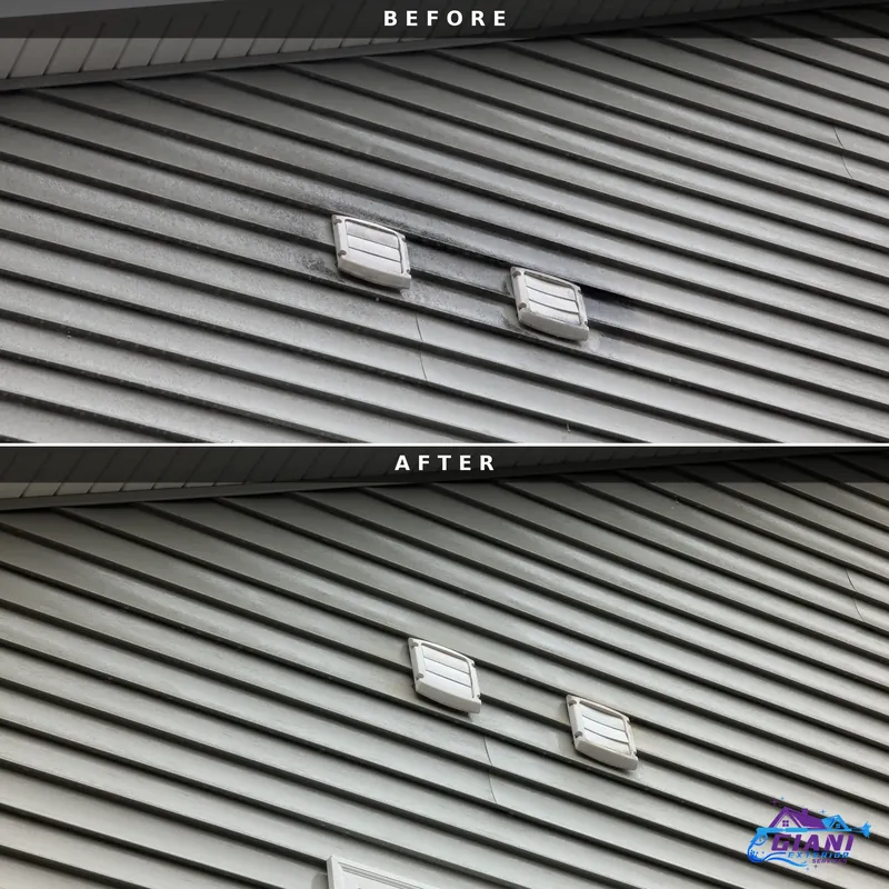 Before and after house washing in South Berwick, ME