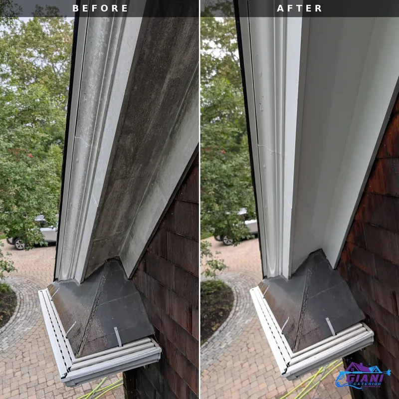 Before and after trim cleaning in Durham, NH