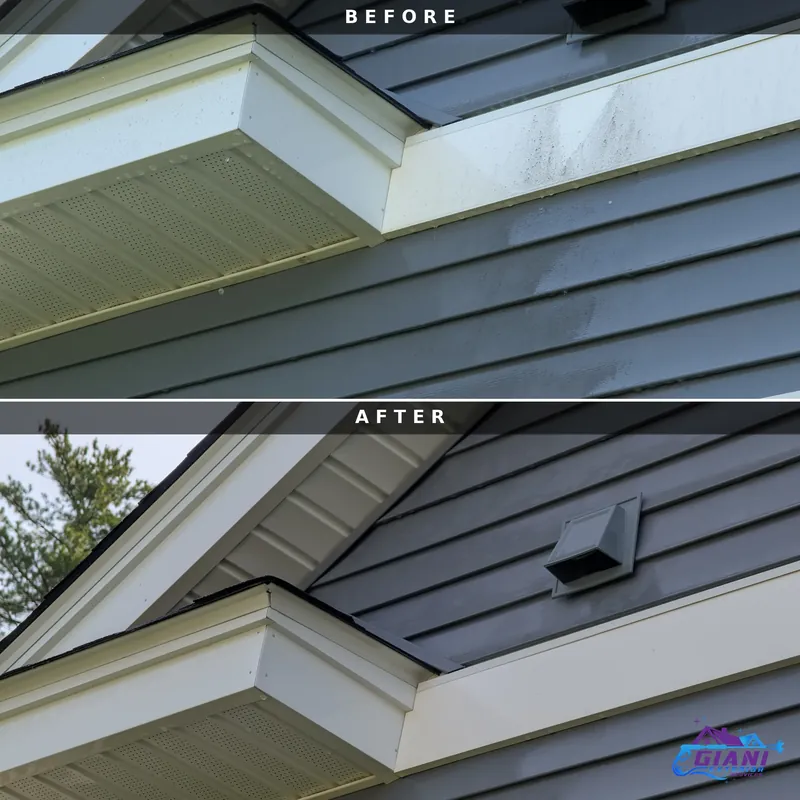 Before and after trim cleaning in Hampton, NH